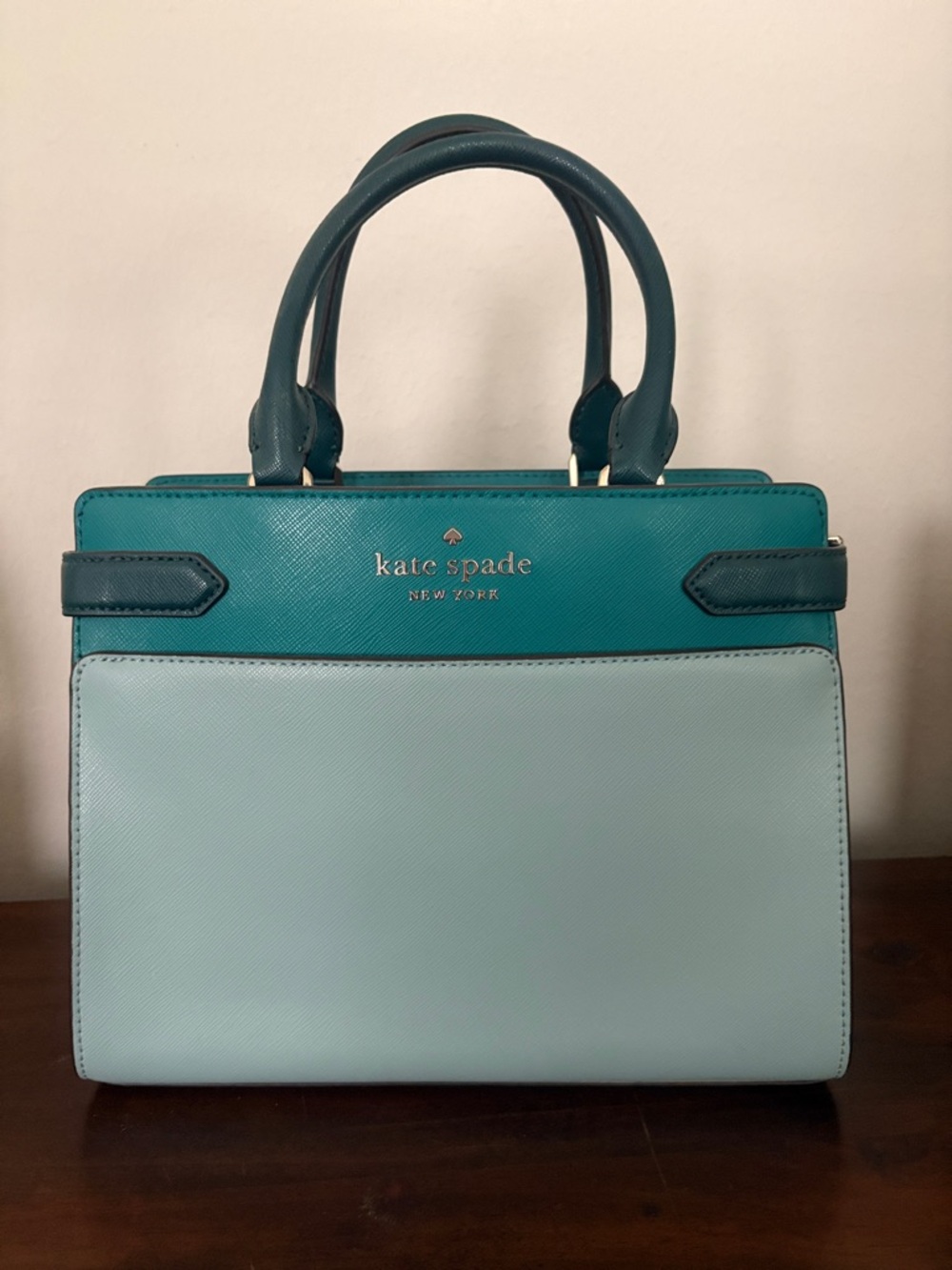 kate spade Two-Tone Teal & Light Blue Structured Satchel